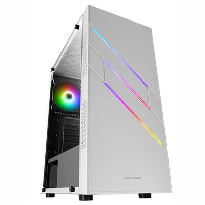 Mars Gaming XL MC-U3W ATX Blanca Torre Gaming con iluminación