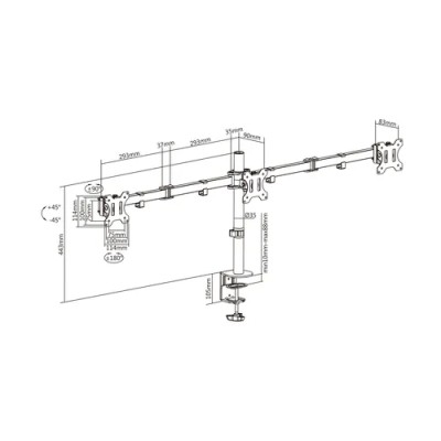 Soporte para 3 Monitores Aisens DT27TSR-061/ hasta 7kg