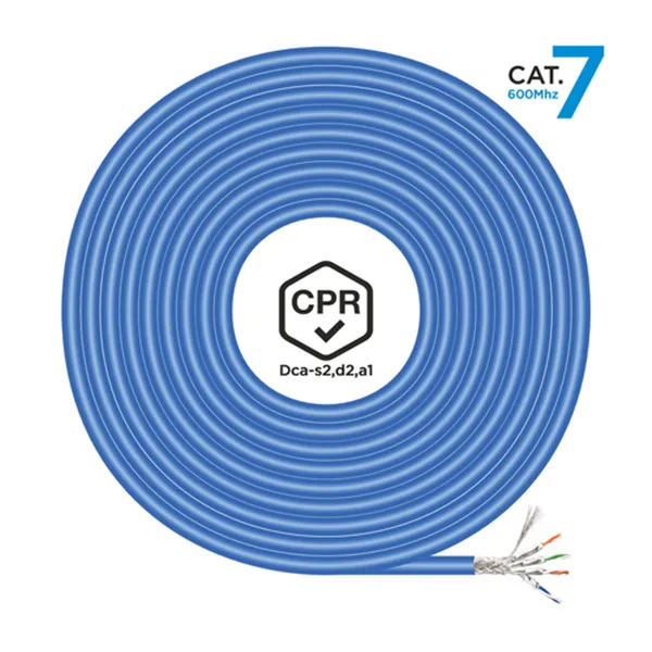 Bobina de Cable RJ45 SFTP AWG23 LSZH CPR Dca Aisens A146-0665 Cat.7/ 305m/ Azul