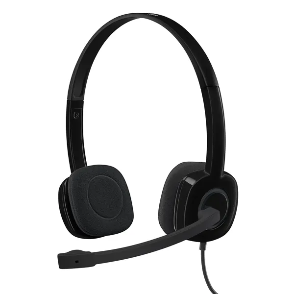 Logitech H151 Auriculares con Micrófono para PC, Jack 3.5, Negros