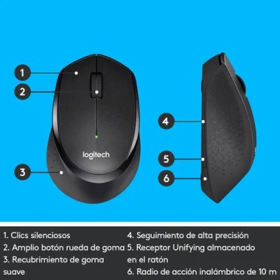 Logitech Silent Plus M330 Ratón Inalámbrico, 6 botones