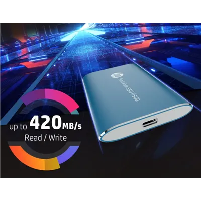 HP P500 SSD Externo 500GB USB-C Aluminio Azul