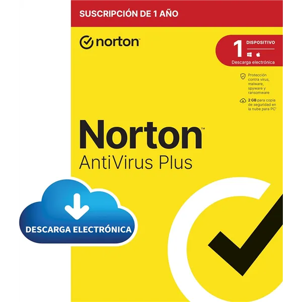 Norton Antivirus Plus 2024 | 1 Dispositivo PC/Mac | 1 año | Descarga/email