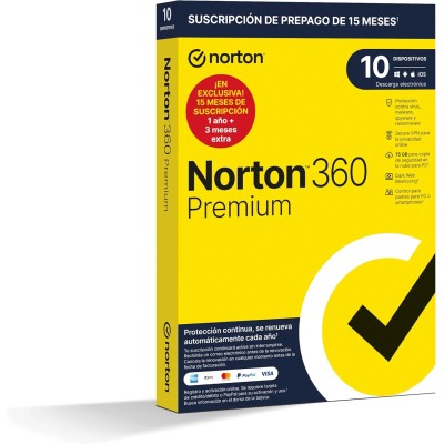 Norton 360 Premium 2024 | 10 Dispositivos + 75GB Nube PC/Mac |