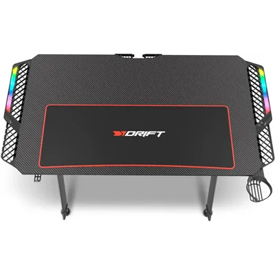 Drift DZ150RGB Mesa Gaming Fibra de Carbono Laterales RGB