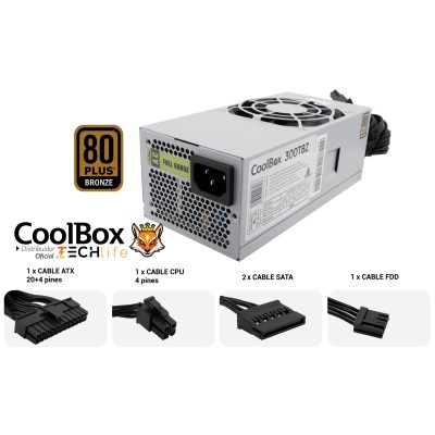 CoolBox Fuente Alimentación TFX TBZ300 80 Plus Bronze 300W