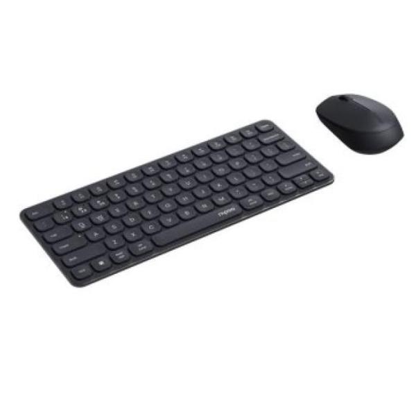 Pack Teclado Y Mouse Rapoo Wireless Y Bluetooth 9010m 2,4ghz Bt 4.0 Bt 5.0 Ultradelgado Compacto Color Gris Oscuro Multi Mode