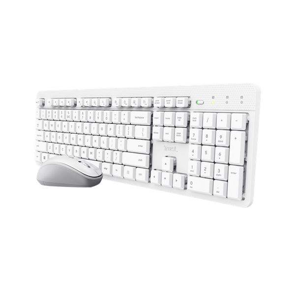 Trust 25467 Ody II Pack teclado y ratón Blanco inalámbricos y silenciosos