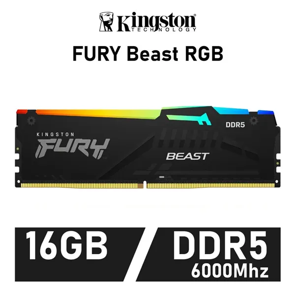 Kingston Fury Beast RGB 16GB DDR5 6000MHz DDR5 CL40 1.35v