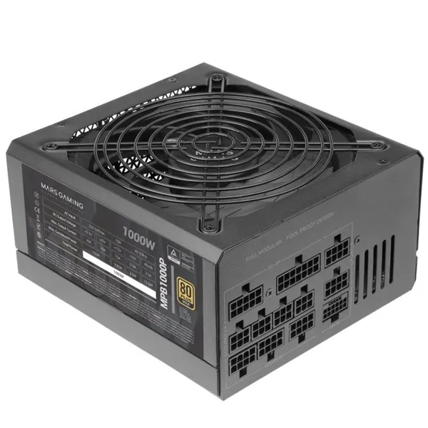 Fuente de Alimentación Mars Gaming MPB1000P/ 1000W/ Ventilador 14cm/ 80 Plus Gold