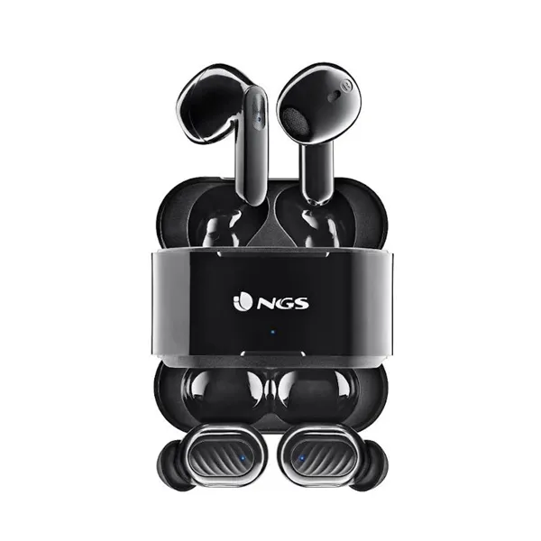 Auriculares Bluetooth NGS Ártica Duo con estuche de carga/ Autonomía 5h/ Negros