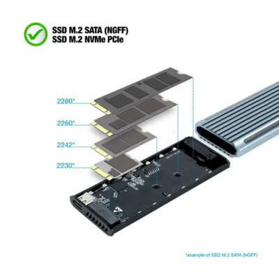 Caja Externa para Disco SSD M.2 NVMe TooQ TQE-2221G/ USB 3.1