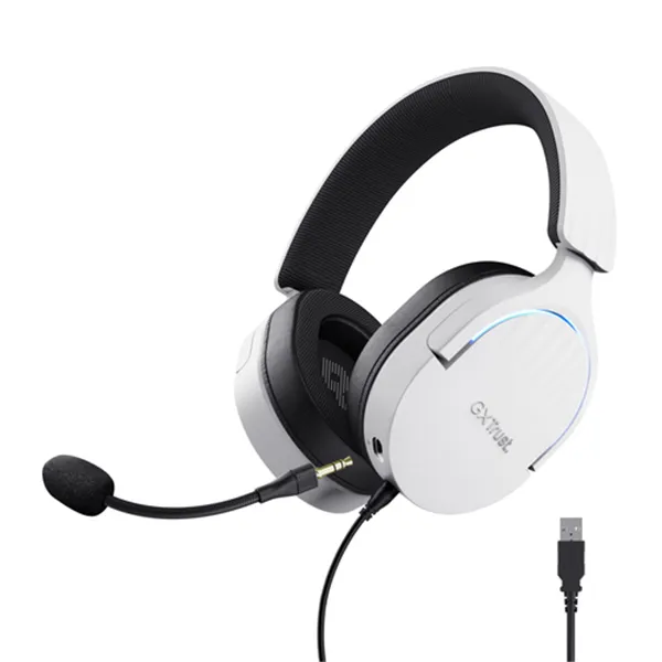 Auriculares Gaming con Micrófono Trust Gaming GXT 490 Fayzo/ USB 2.0/ Blancos