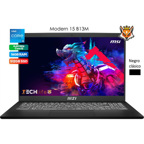 MSI Modern 15-248XES Intel Core i5-1335u 16GB 512GB SSD 15.6" FreeDOSdos