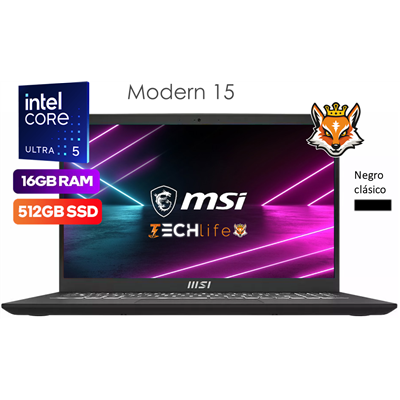 MSI Modern 15-256XES Intel Core Ultra 5-120u 16GB 512GB SSD