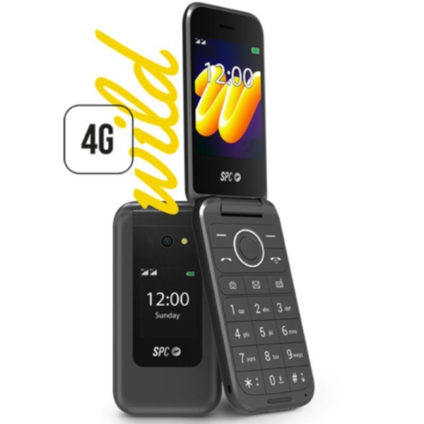 SPC 2325n Móvil Senior con tapa, Teclas grandes, SOS, 4G Negro