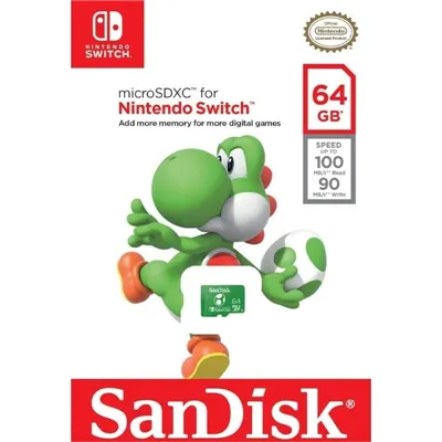 Tarjeta de Memoria SanDisk Nintendo Switch 64GB microSD XC