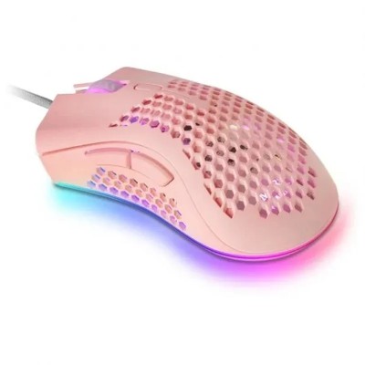 Mas gaming ratón mmex 32000dpi 75g rgb pink