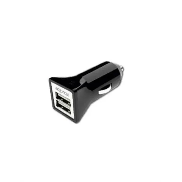 Cargador De Coche Approx 2 Usb 5v/3,1 Ah Color Negro Appusbcar31b