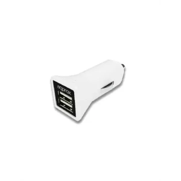 Cargador De Coche Approx 2 Usb 5v/3,1 Ah Color Blanco Appusbcar31w