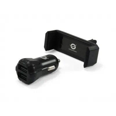 Cargador De Coche Conceptronic 5v 2xusb Para Coche 12/24v +