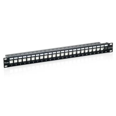 Patch Panel Vacio Cat.6 Apantallado 24 Puertos Keystone 1u