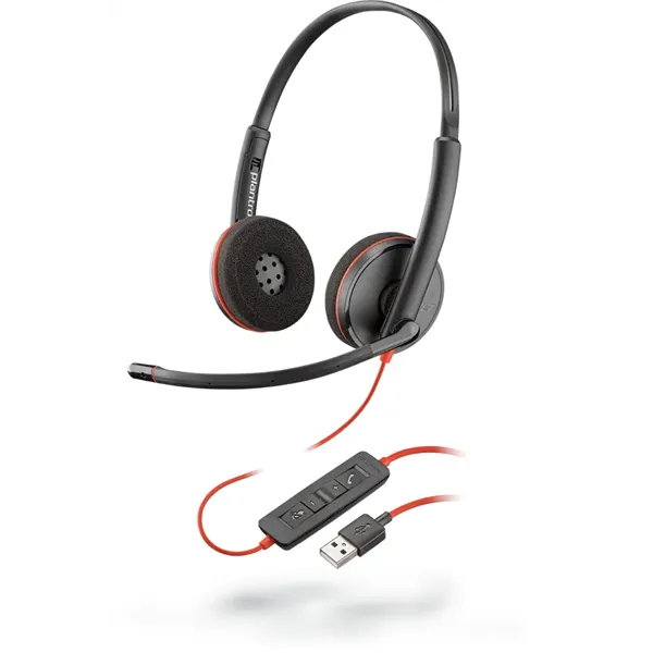 Auriculares Plantronics Blackwire C3220/ con Micrófono/ USB/ Negros