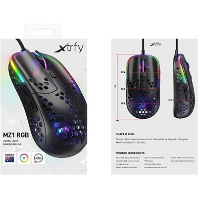 Cherry Xtrfy MZ1 "Zy's Rail" RGB laterales Negro 6 Botones