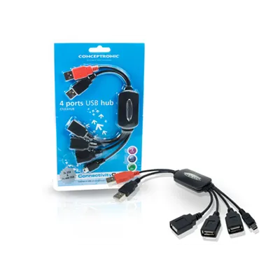 Hub Usb 2.0 Conceptronic 3 Puertos Usb + 1 Mini Usb Y Usb-a De