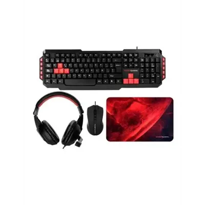 Pack Teclado Mouse Headset Y Alfombrilla Mars Gaming Mrcp1 Kit