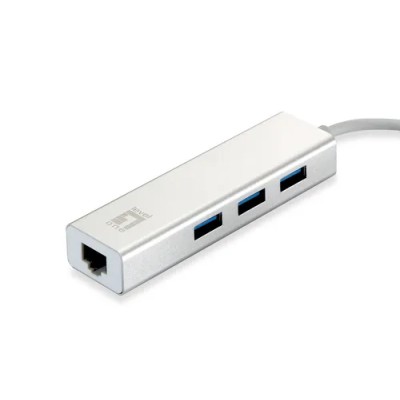 Adaptador Usb 3.0 A Gigabit Ethernet Rj45 Level One Con Hub Usb