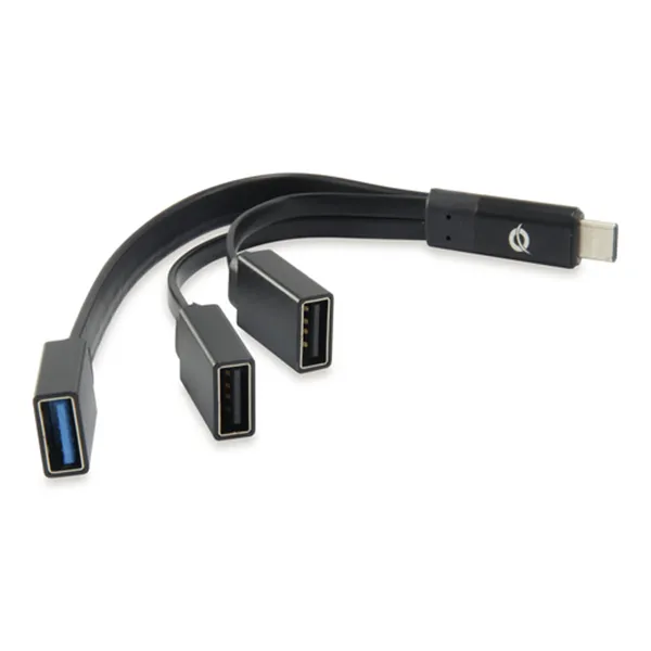 Hub Usb 3.1 Tipo C Conceptronic Hubbies 1 Puerto Usb 3.0 + 2 Puertos Usb 2.0 Color Negro