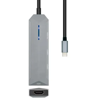 Docking USB Tipo-C Aisens ASUC-4P002-GR/ 1xHDMI/ 2xUSB/ 1xUSB