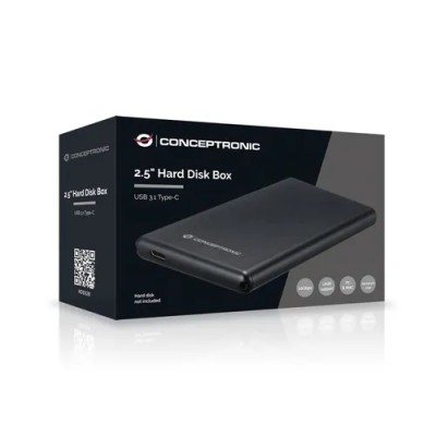 CAJA EXTERNA CONCEPTRONIC HDE02B HD SATA 2.5 USB-C USB 3.1