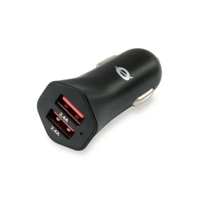 Cargador De Coche Conceptronic Carden04b 2puertos Usb A 4.8a 24w