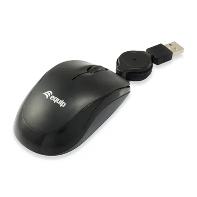 Mouse Equip Life Optico 2 Botones Usb Cable Retractil Color