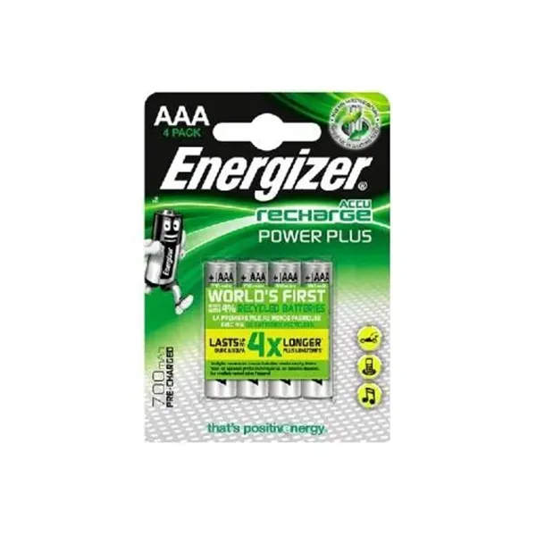 Pila Recargable Energizer Power Plus Hr03 700mah Aaa Pack 4 (ecotasas Incluidas)