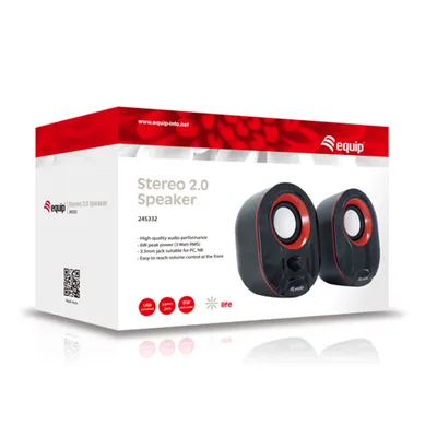 Altavoces 2.0 Equip Life 6w Rms Color Negro Y Rojo Jack 3.5"