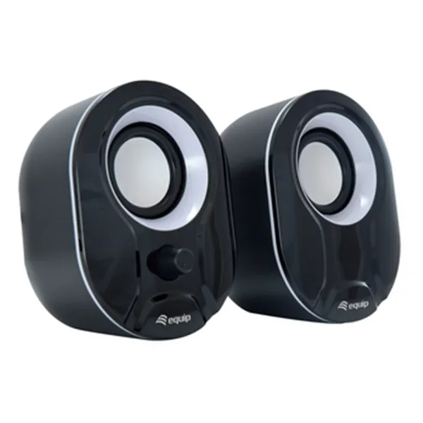 Altavoces 2.0 Equip Life 6w Rms Color Negro Y Blanco Jack 3.5" Control De Volumen Alimetancion Usb