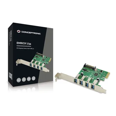 Controladora Pcie Conceptronic Emrick02g Pcie 4 Puertos Usb 3.0