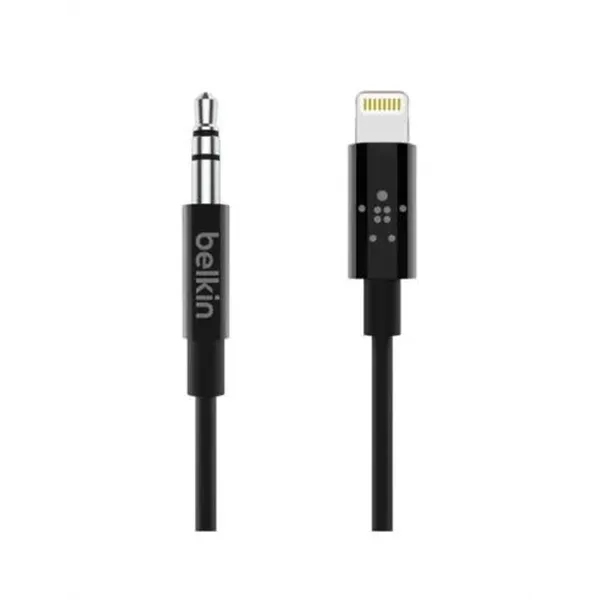 Cable De Audio Belkin Av10172bt06-blk De 3,5mm Con Conector Lightning 1,8m Color Negro