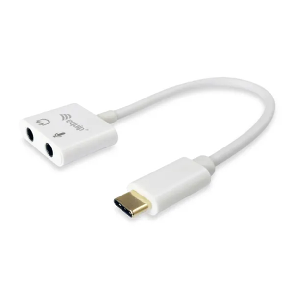 Adaptador Usb-c Equip A Audio 2 Jack 3.5mm Hembra Para Auricular Y Microfono