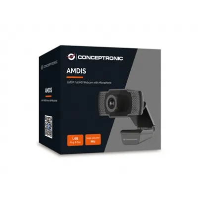 Webcam Fhd Conceptronic Amdis 1080p Usb 3.6mm 30 Fps Angulo