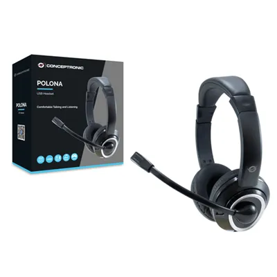 Headset Conceptronic Polona Usb Microfono Flexible Control De