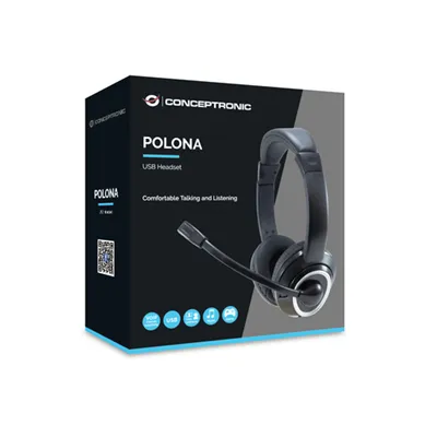 Headset Conceptronic Polona Usb Microfono Flexible Control De