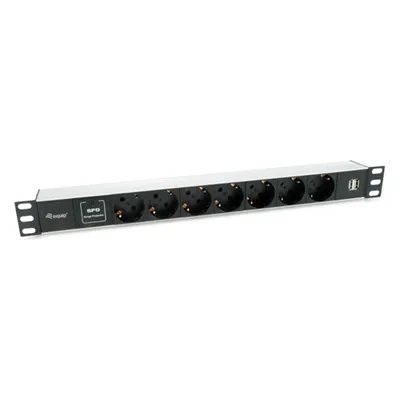 Regleta Alimentacion Aluminio Rack 19" 1u 7 Tomas Tipo Shucko