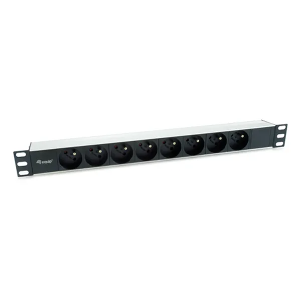 Regleta Alimentacion Aluminio Rack 19" 1u 8 Tomas Tipo Shucko Euro Cable 1.8m