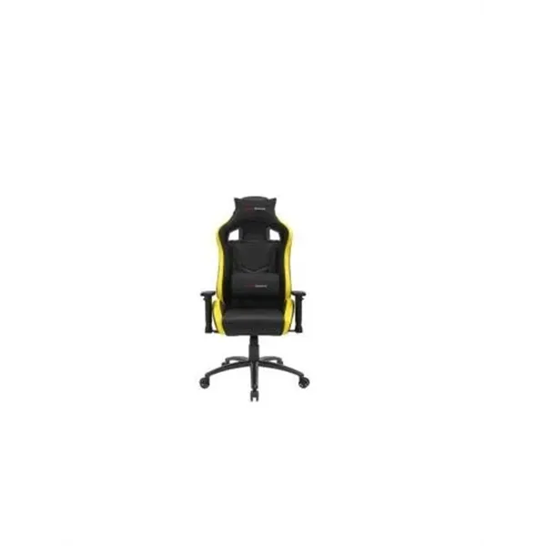 Silla Gamer Mars Gaming Mgcx Neo Negra Con Detalle Amarillo Brazos Regulables En Altura Transpirable