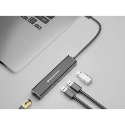 Adaptador Usb-c A Gigabit Ethernet Rj45 Conceptronic Con Hub