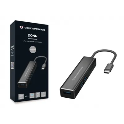 Hub 3.1 Usb-c Conceptronic Donn08 3 Puertos Usb 3.0 Y Lector